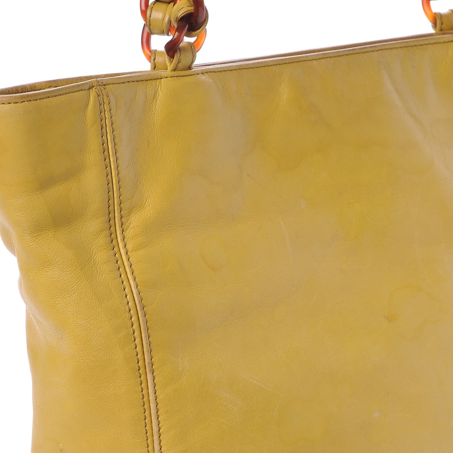 Chanel Lambskin Bekko Chain CC Shopping Tote Chartreuse 27 of 28
