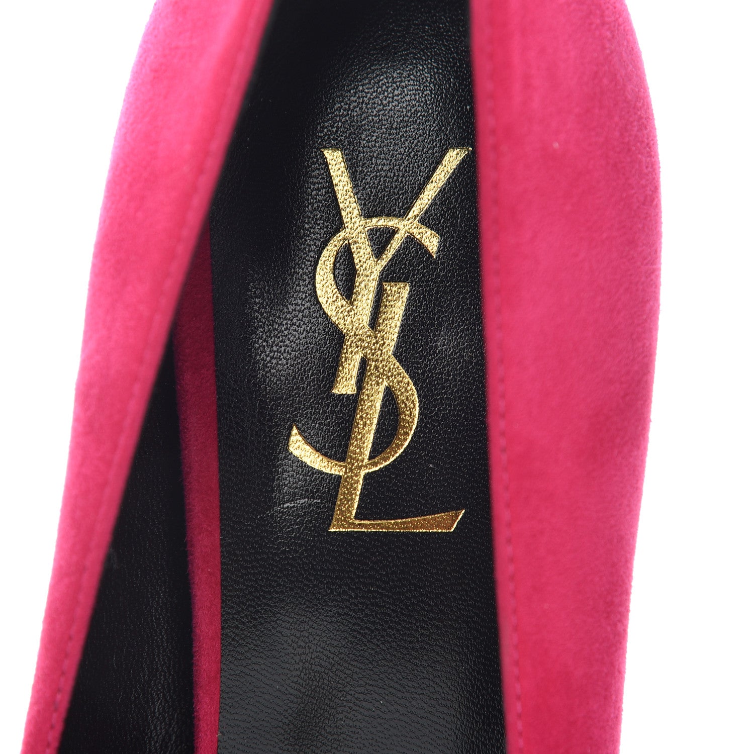 Saint Laurent Suede Vitello Vernice Tribtoo 105 Platform Pumps 38 Fuchsia 7 of 14