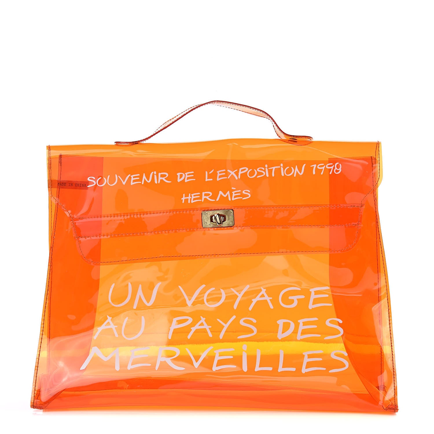 Hermes Vinyl Souvenir De L'Exposition Kelly Orange 1 of 14