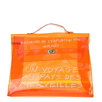 Hermes Vinyl Souvenir De L'Exposition Kelly Orange 1 of 14