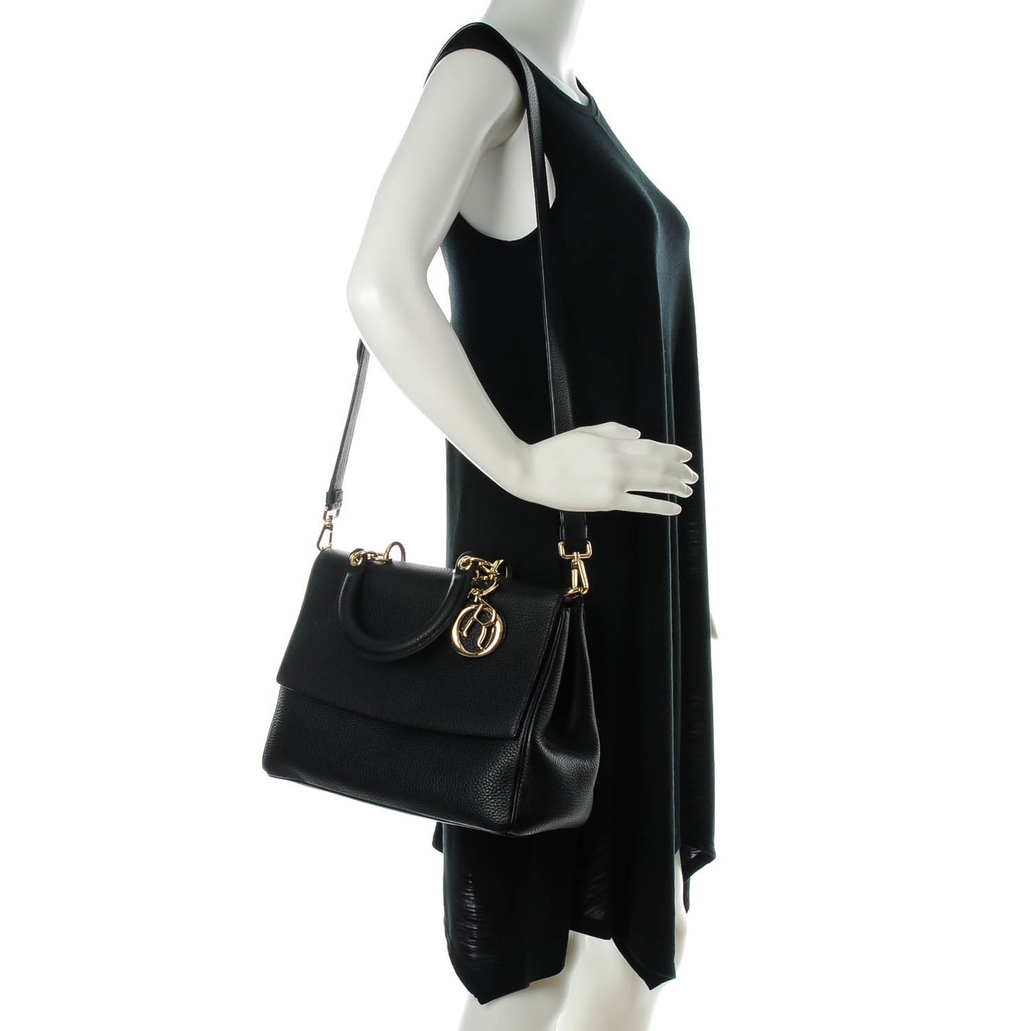Bullcalf Medium Be Dior Flap Black Fraise