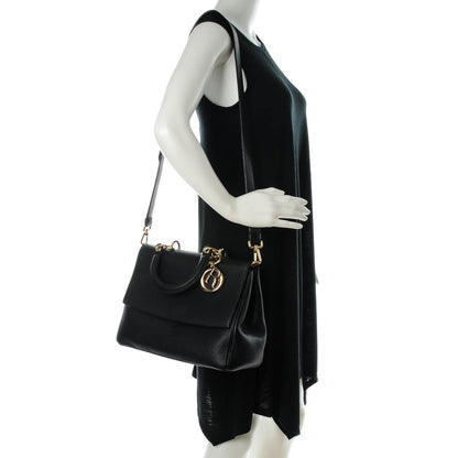 Christian Dior Bullcalf Medium Be Dior Flap Black Fraise 2 of 8