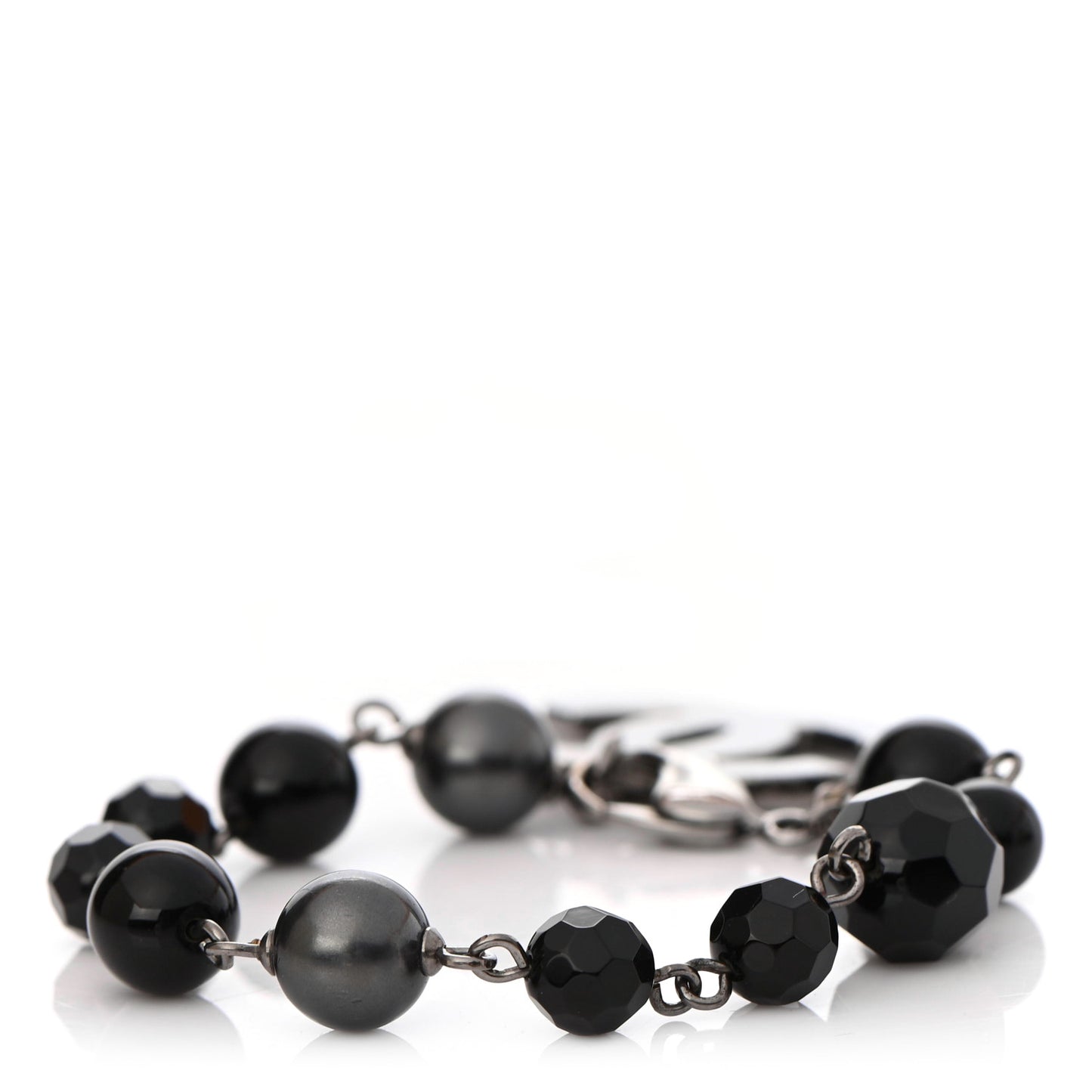 Beaded CC Bracelet Black