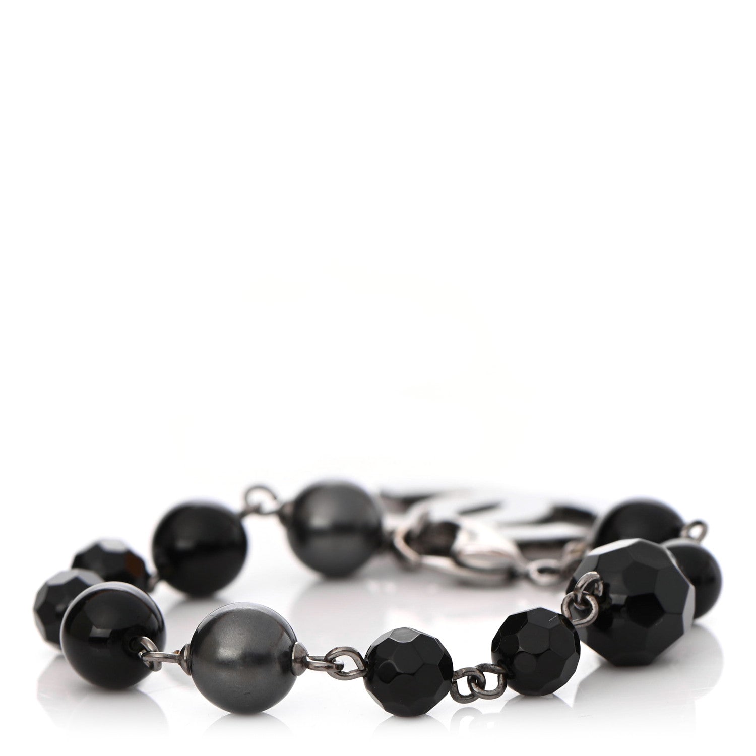 Chanel Beaded CC Bracelet Black 1 of 4