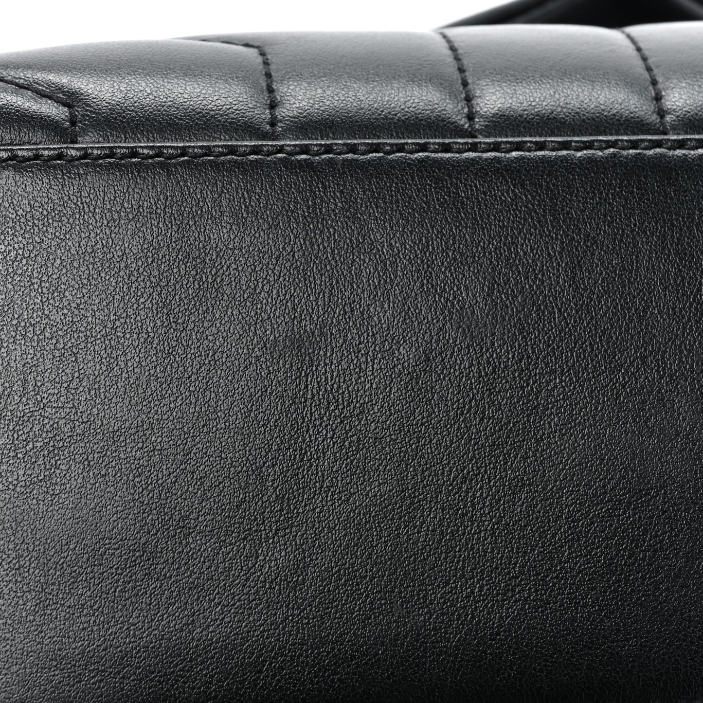 Calfskin Y Quilted Monogram Monochrome Small Loulou Chain Satchel Black