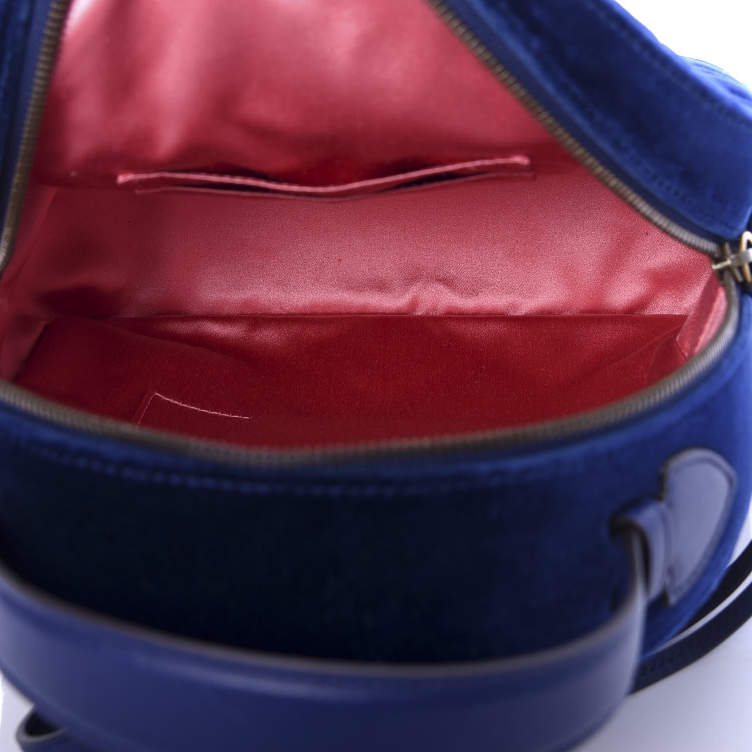 Gucci Velvet Matelasse GG Marmont Dome Backpack Cobalt Blue 4 of 9