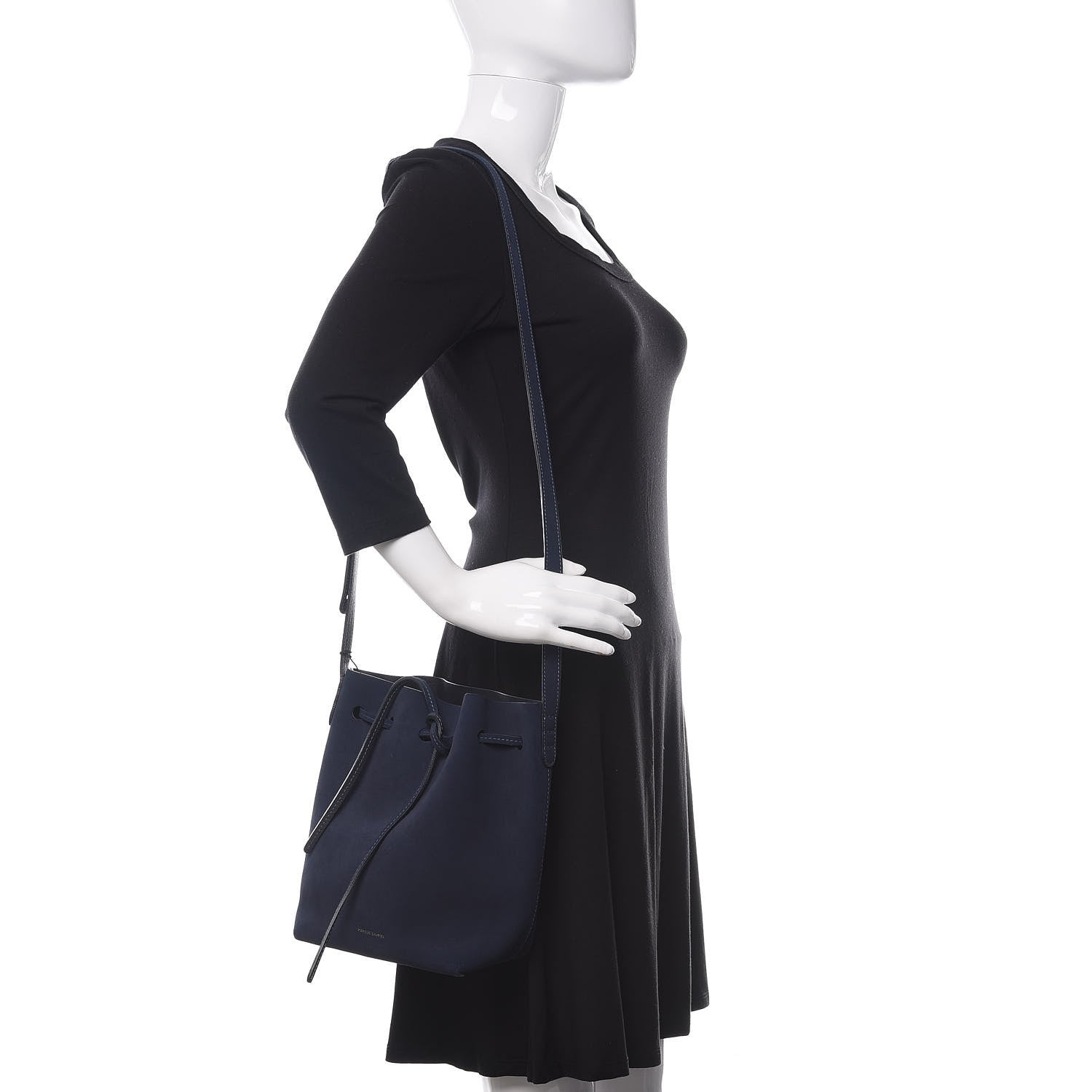 Mansur Gavriel Suede Mini Mini Bucket Bag Navy 2 of 9