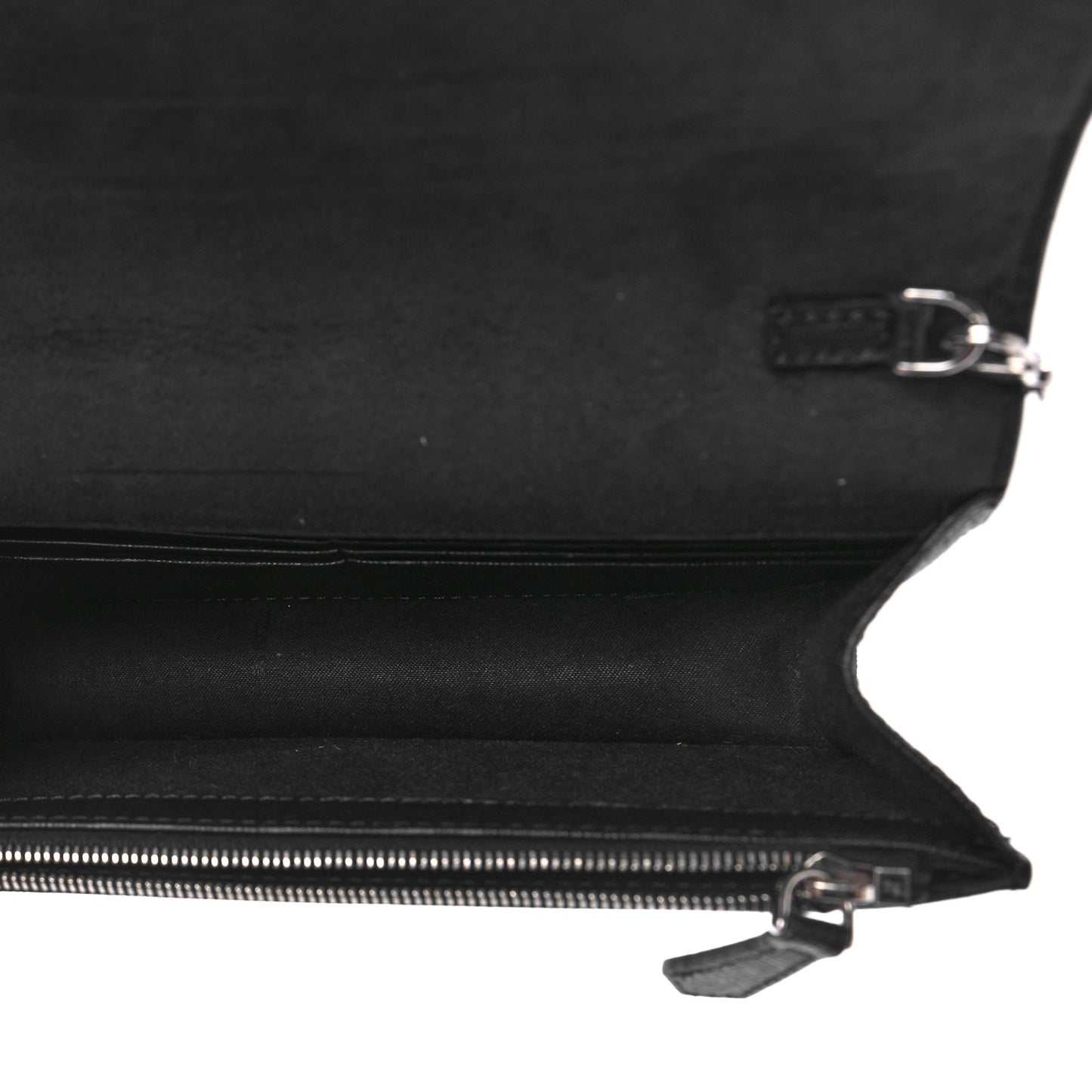 Vitello Elite Mink Fur Studded Karlito Tube Wallet on Chain Black