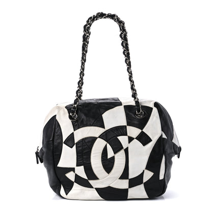 Chanel Lambskin CC Patchwork Shoulder Bag Black White 1 of 11
