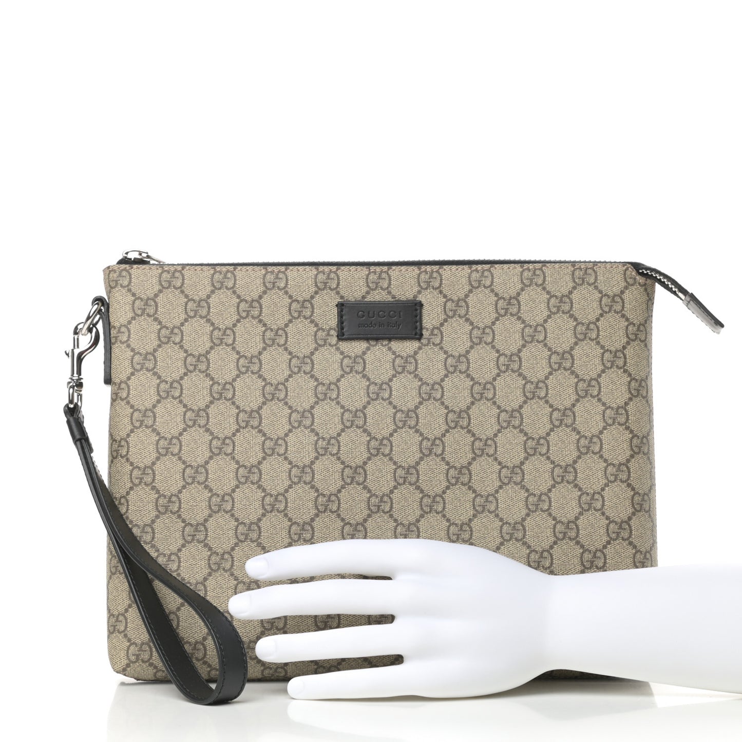 GG Supreme Monogram Mens Wristlet Black
