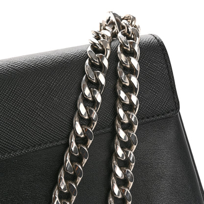 Prada Saffiano Soft Calfskin Chain Crossbody Bag Black 13 of 13