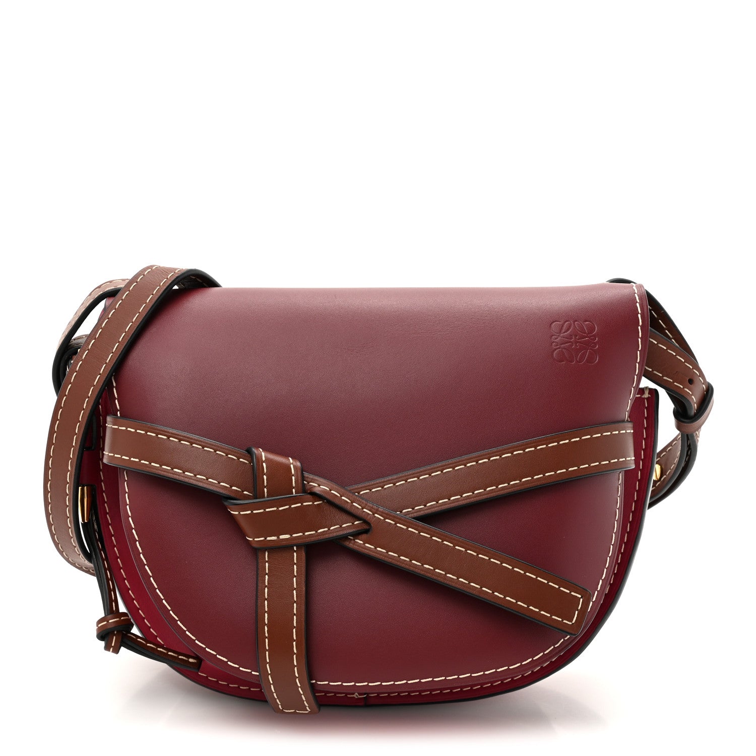 Loewe Calfskin Small Gate Crossbody Bag Garnet Pomodoro 1 of 14
