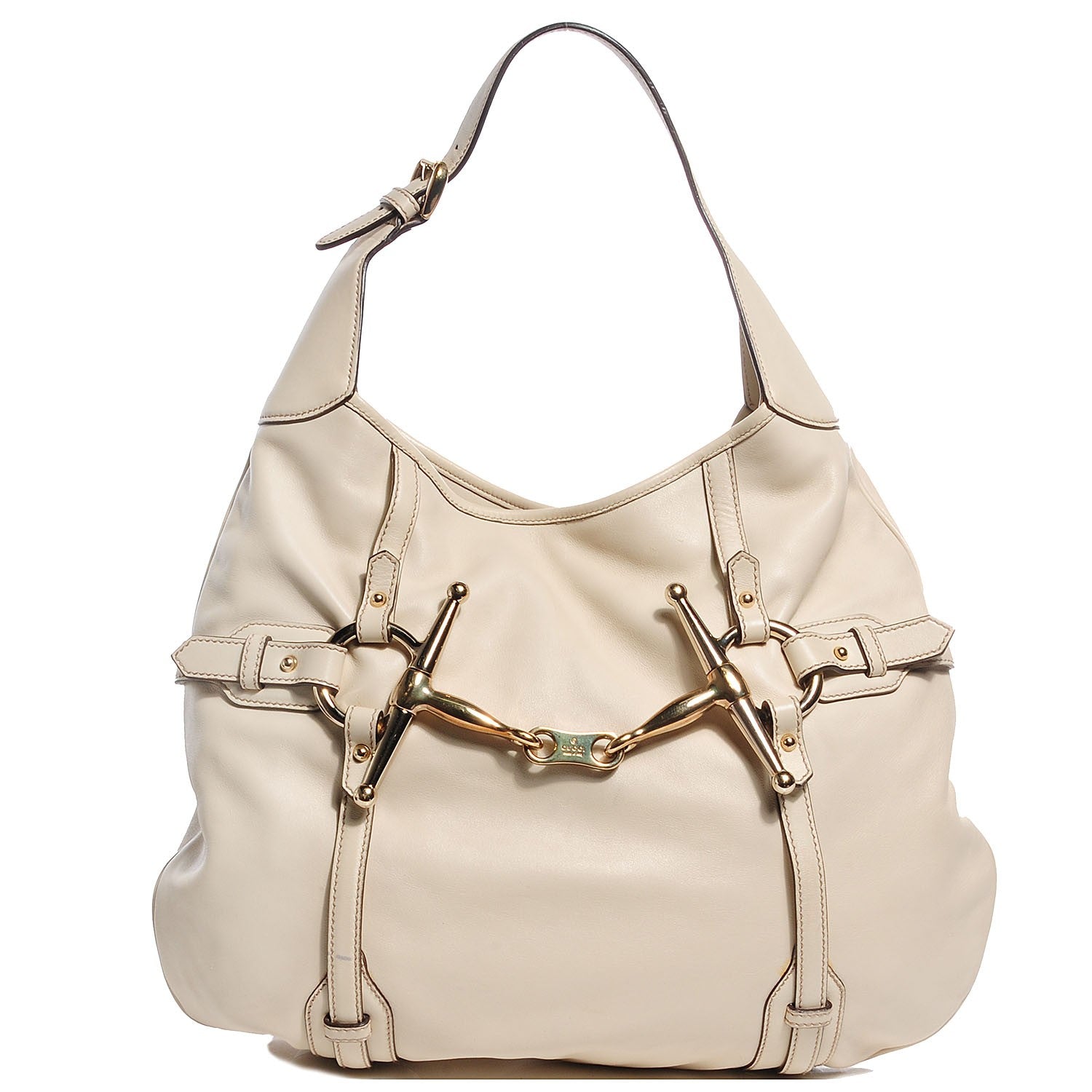 Gucci Leather Large Horsebit 85th Anniversary Hobo Off White 1 of 14