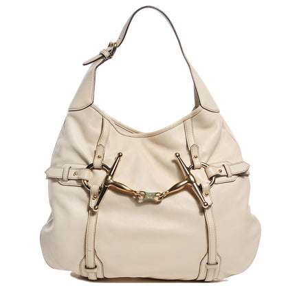 Gucci Leather Large Horsebit 85th Anniversary Hobo Off White 1 of 14