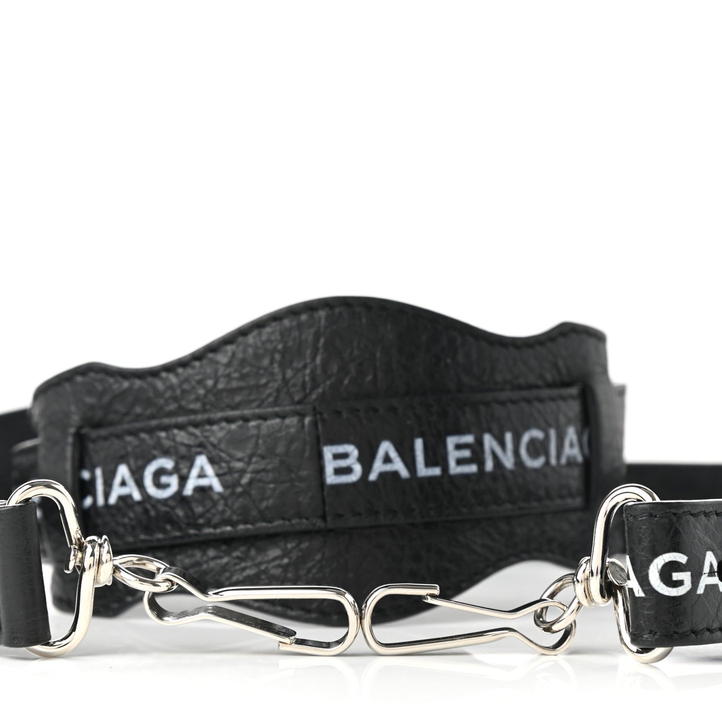 Agneau Classic Hardware Logo Shoulder Strap Black