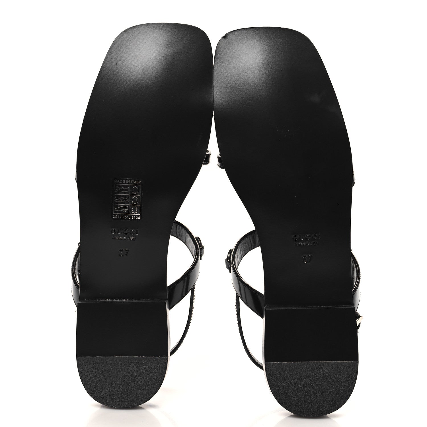 Gucci Calfskin Horsebit Divine Slingback Sandals 37 Black 6 of 9