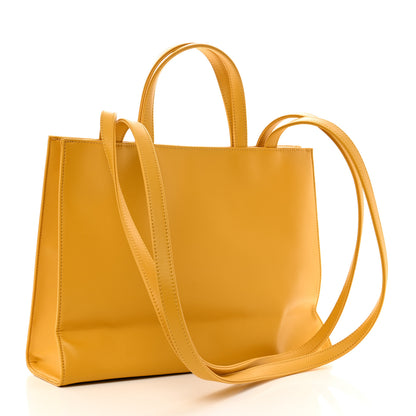 Telfar Vegan Leather Medium Shopping Bag Yellow 2 of 13