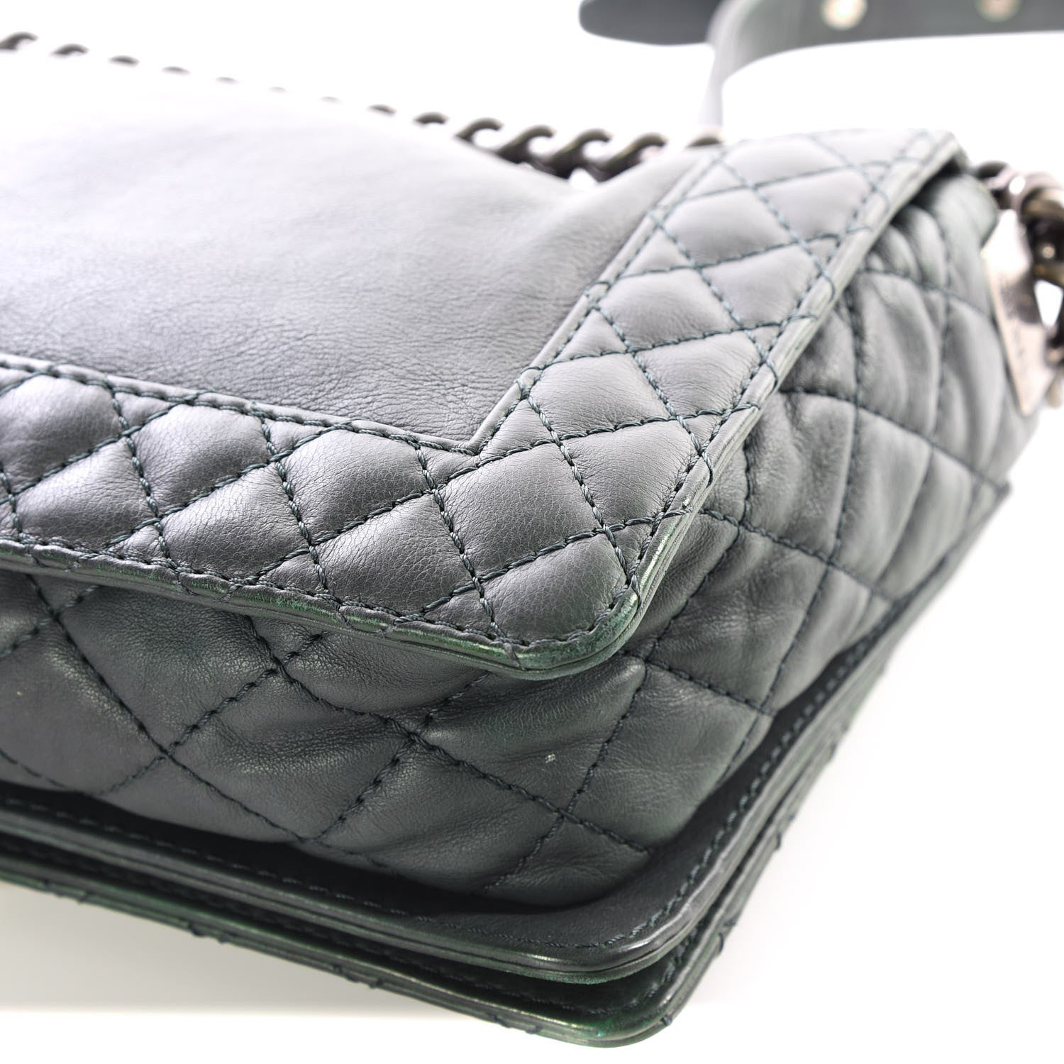 Chanel Calfskin Medium Boy Reverso Flap Dark Green 8 of 11