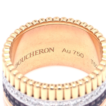 Boucheron 18K Pink Yellow White Gold Diamond PVD Large Quatre Classique Ring 52 6 4 of 5