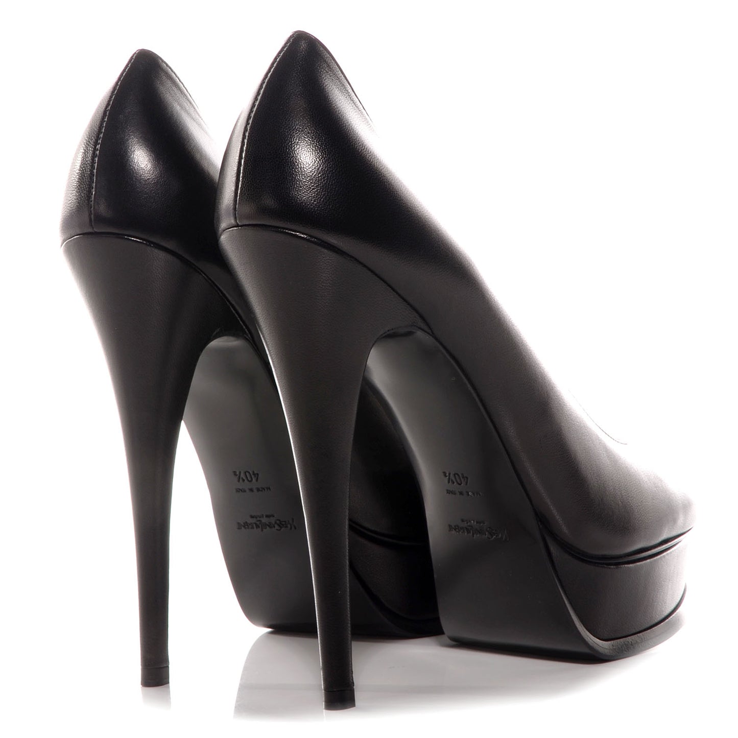 Calfskin Tribute 105 Platform Pumps 40.5 Black