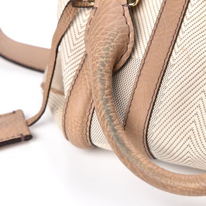 Burberry Grainy Calfskin Canvas Nevinson Bowling Bag Beige 13 of 14