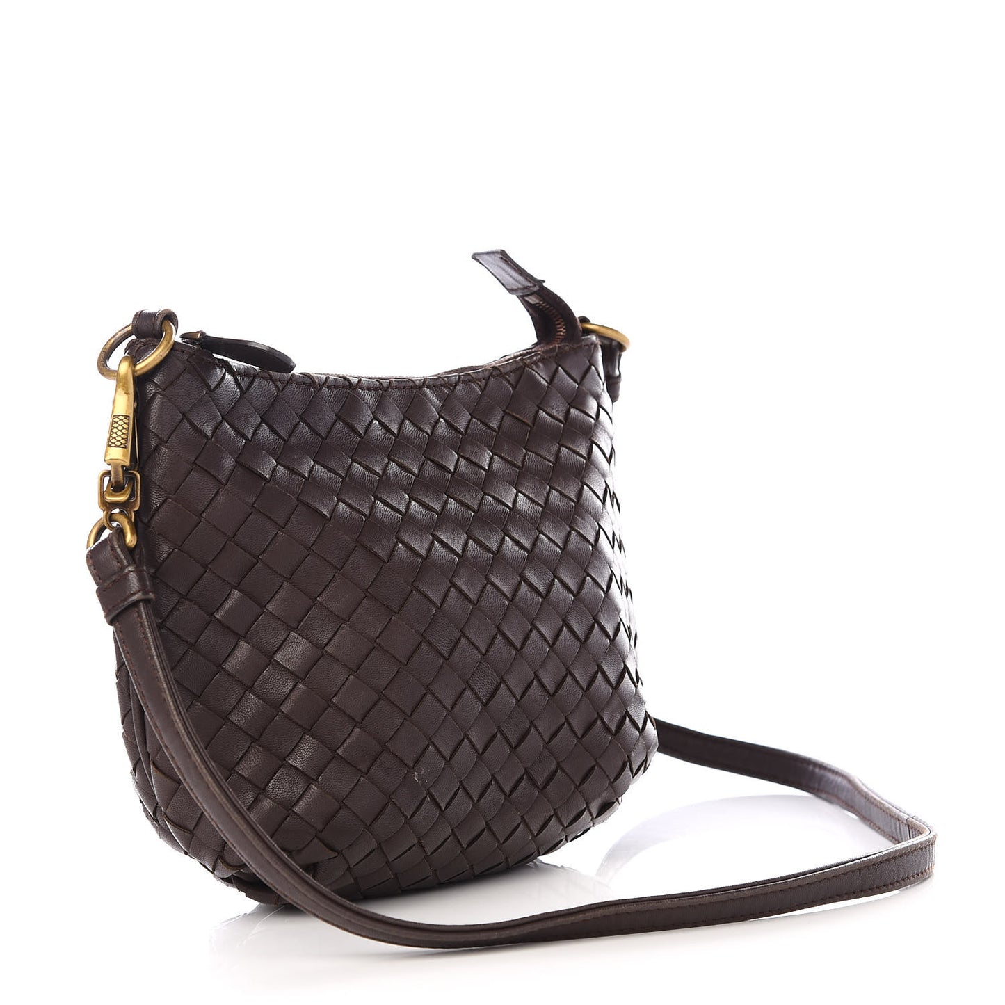 Nappa Intrecciato Crossbody Ebano