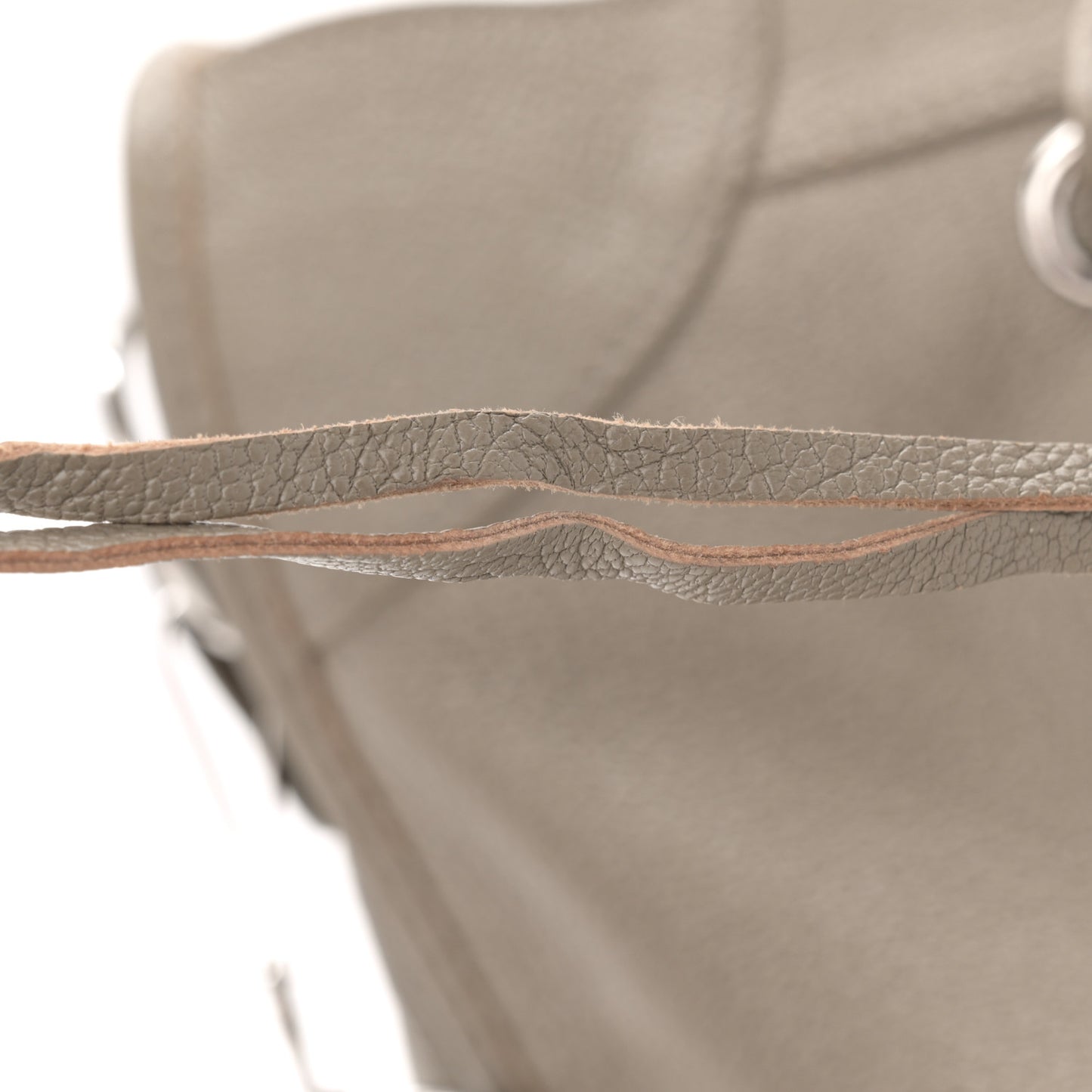 Chevre Silver Metallic Edge Hardware City Gris Taupe