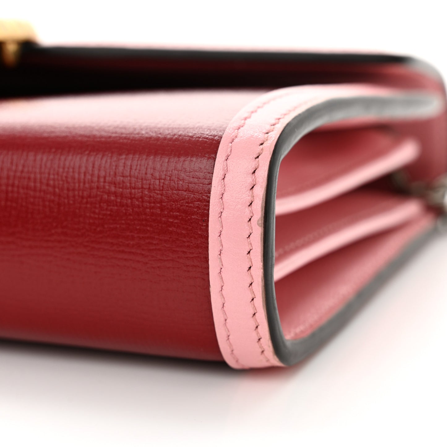 Azalea Calfskin Enamel Mini Dionysus Chain Wallet New Cherry Red Wild Rose Off White