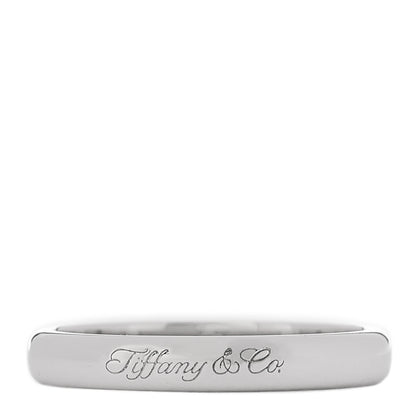 Tiffany Platinum 3mm Logo Band Ring 54 7 1 of 5