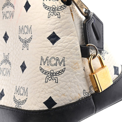 MCM Visetos Medium Heritage Bowler Bag White 13 of 16