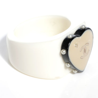Chanel Resin Pearl CC Heart Ring 6.5 4 of 6