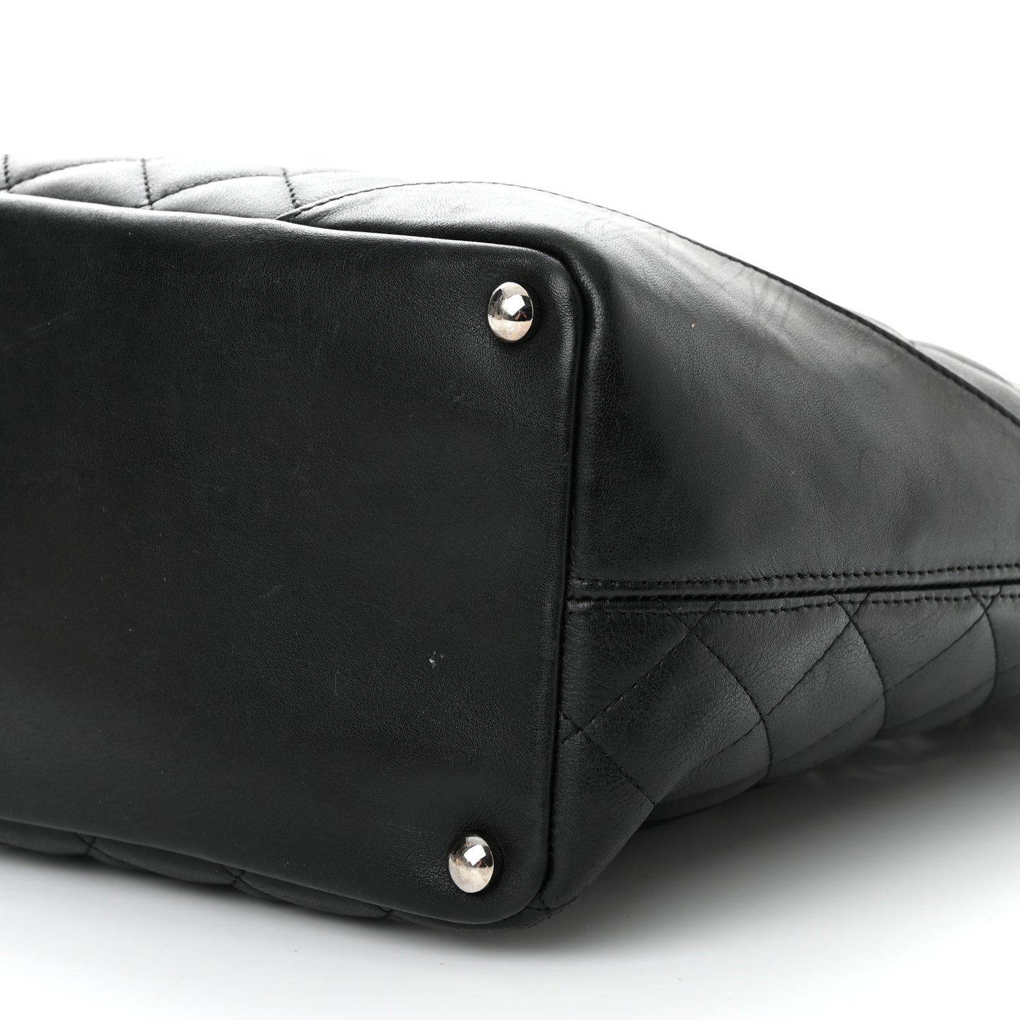 Calfskin Quilted Medium Cambon Tote Black