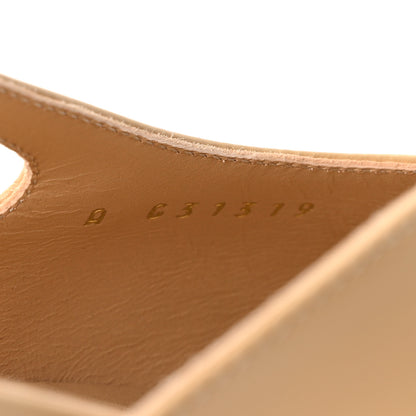 Chanel Goatskin Grosgrain Pointed Toe CC Slingback Flats 40.5 Beige Black 9 of 10