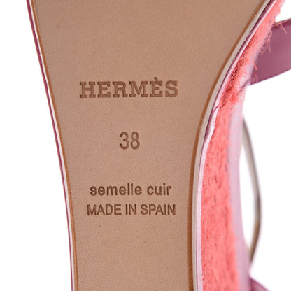 Hermes Calfskin Ilana Espadrille Wedge Sandals 38 6 of 8