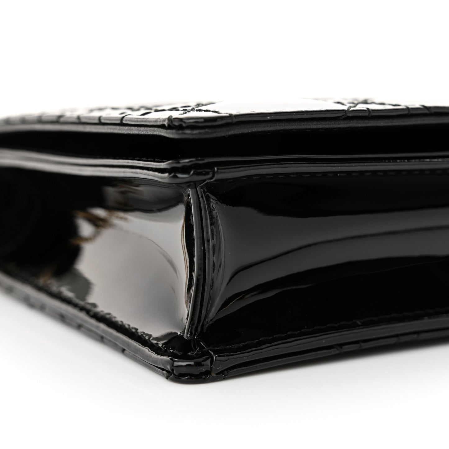 Patent Cannage Lady Dior Pouch Black