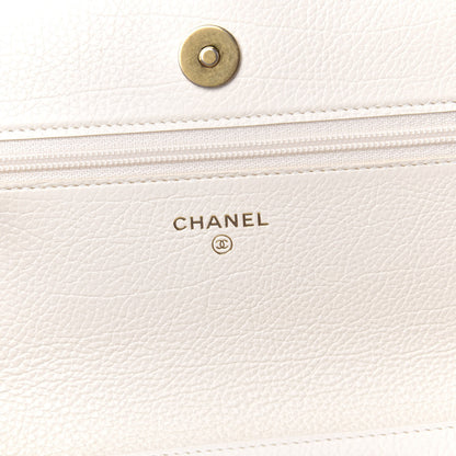 Chanel Calfskin Crochet 19 Wallet On Chain WOC White Black 6 of 12
