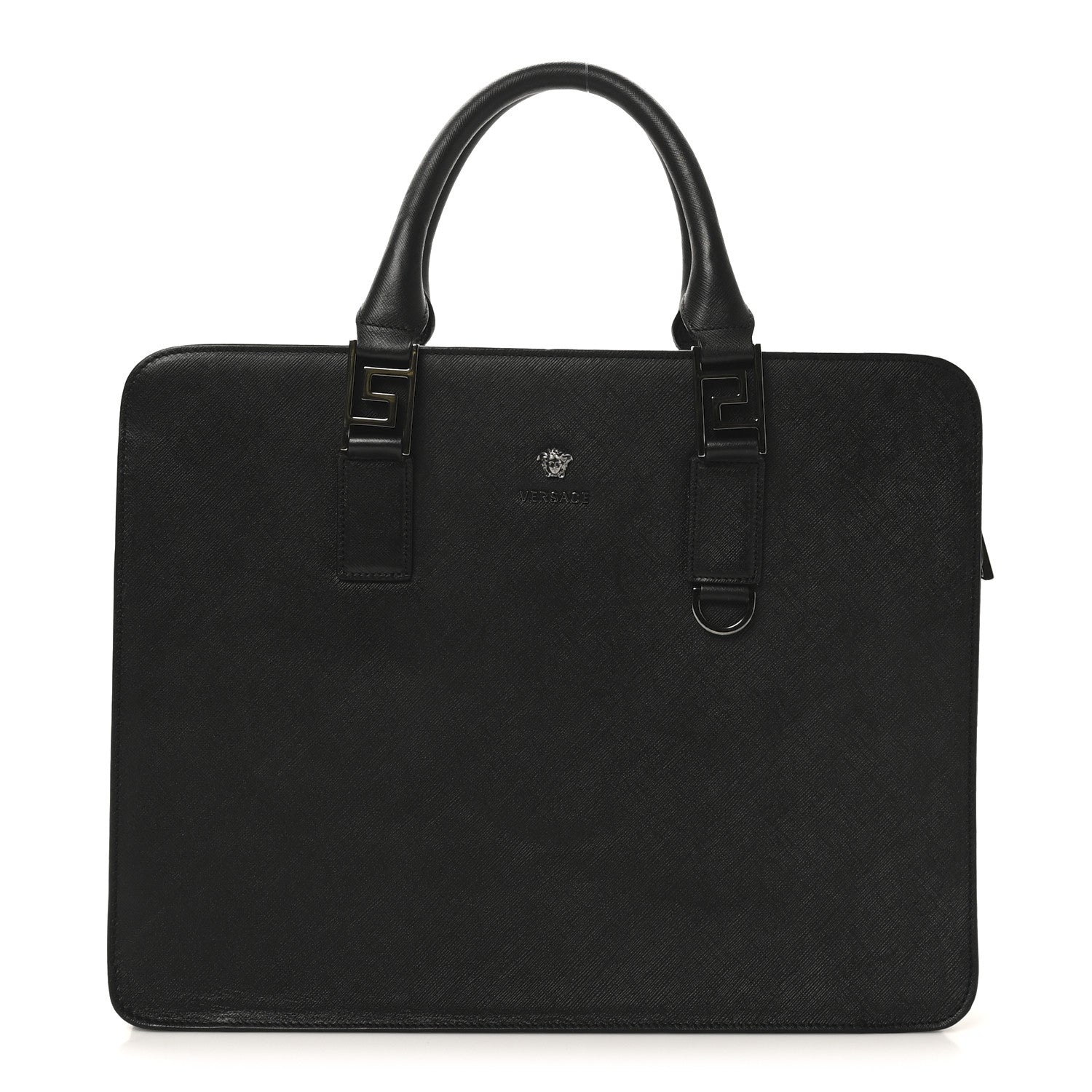 Versace Saffiano Medusa Top Handle Briefcase Black 1795369
