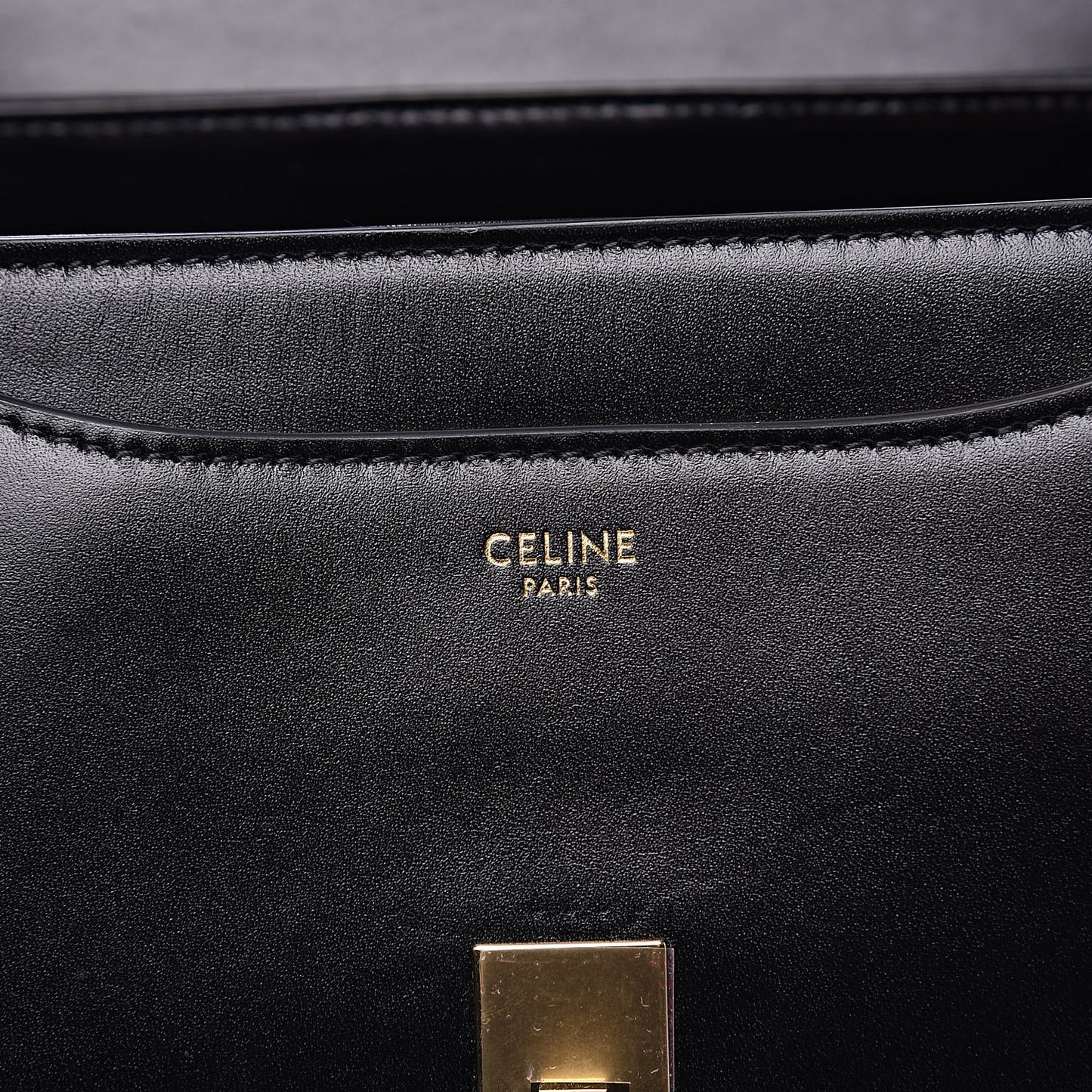 Satinated Calfskin Small 16 Top Handle Bag Black