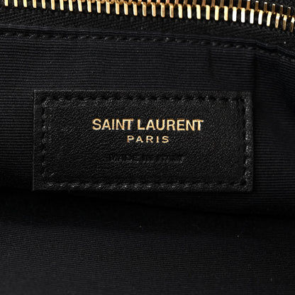 Saint Laurent Canvas Calfskin Leopard Print Rive Gauche Noe Tote Natural Black 6 of 10