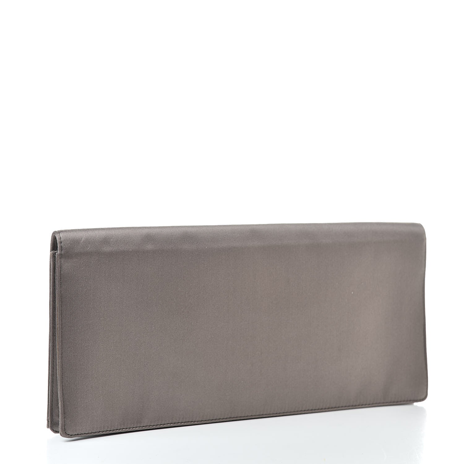 Prada Satin Pochette Clutch Fumo Gold 4 of 9