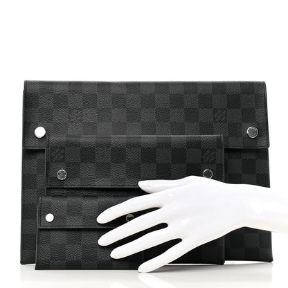 Louis Vuitton Damier Graphite Alpha Triple Pochette 2 of 10