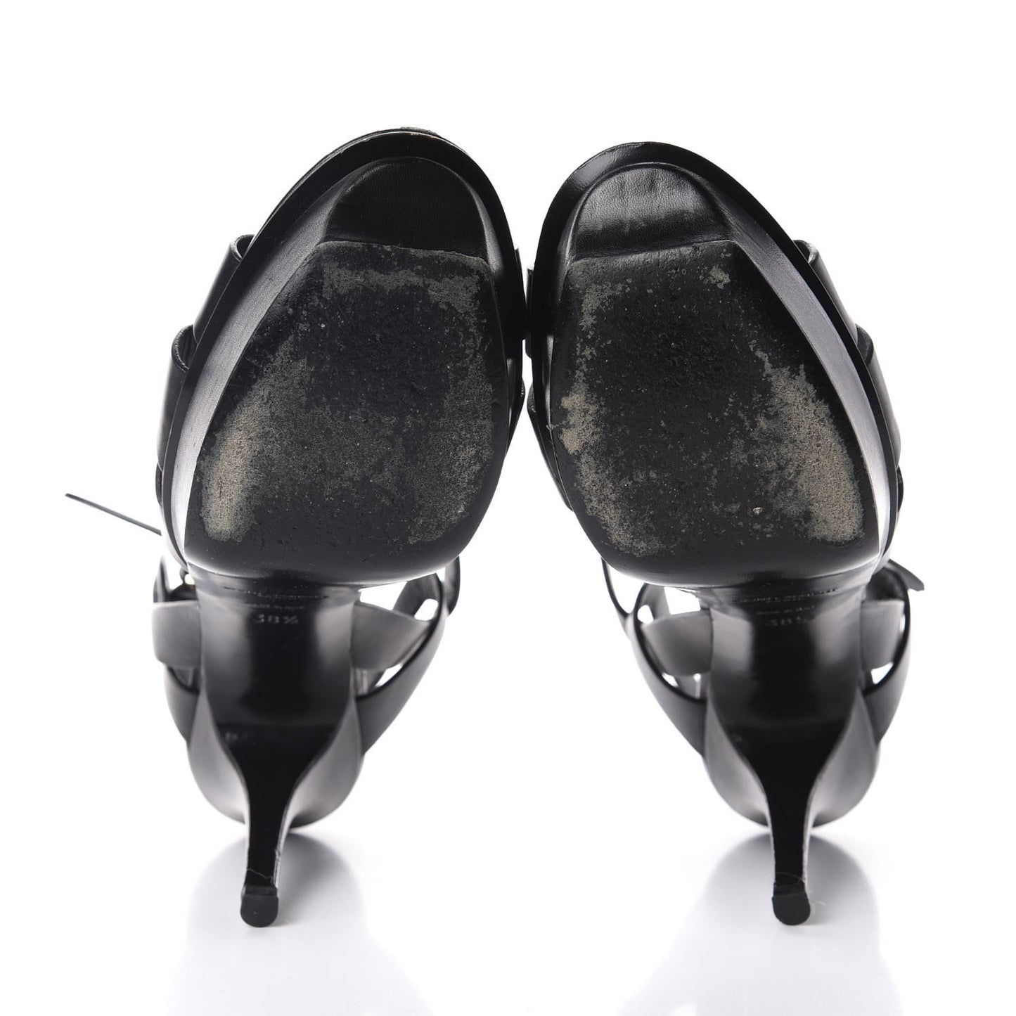 Calfskin Tribute 75 Platform Sandals 38.5 Black