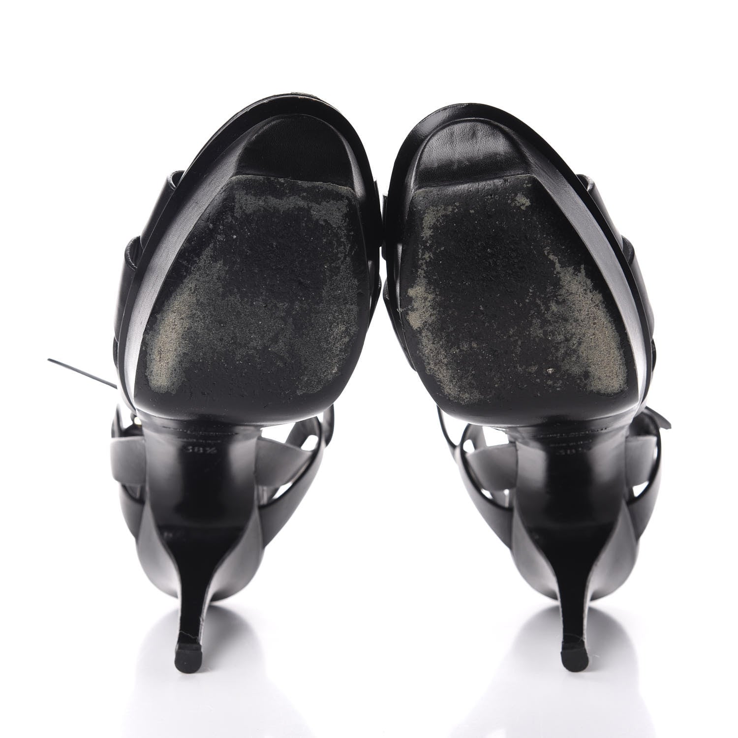 Saint Laurent Calfskin Tribute 75 Platform Sandals 38.5 Black 5 of 11