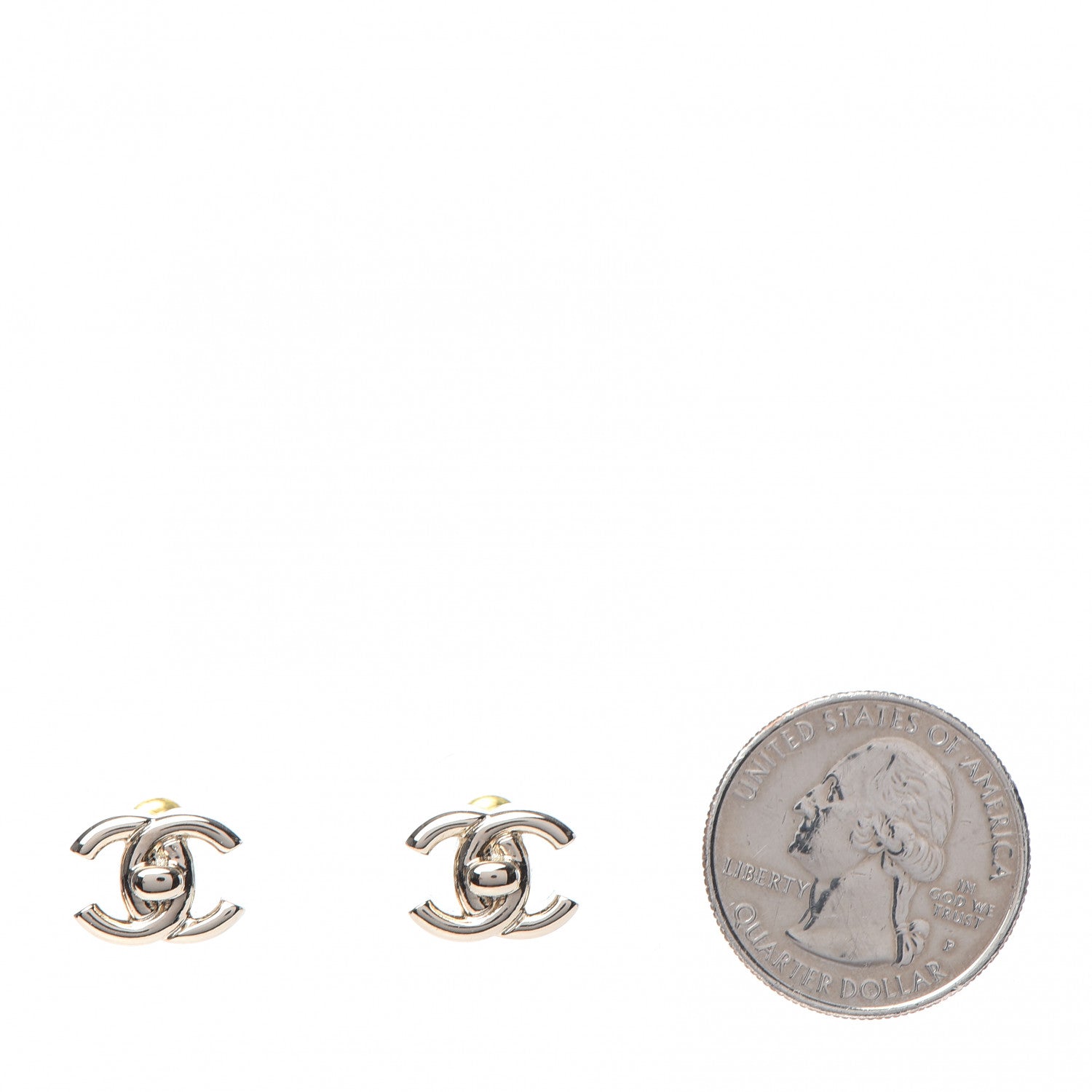 Chanel Metal CC Turnlock Earrings Gold 2 of 5
