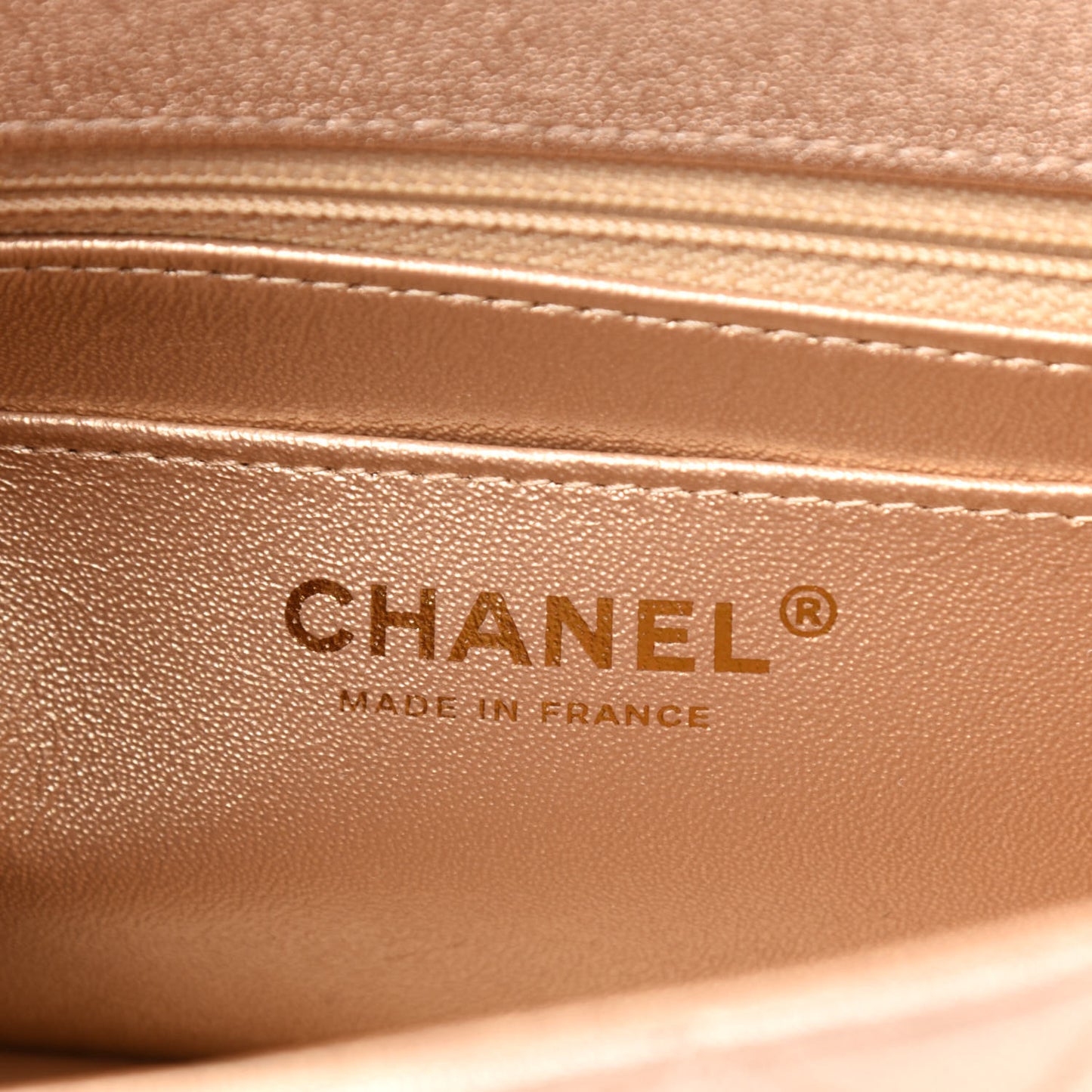 Metallic Lambskin Quilted Mini Rectangular Flap Gold