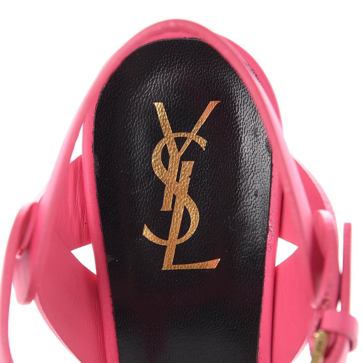Grained Calfskin Tribute 105 Platform Sandals 38.5 Rose Clair