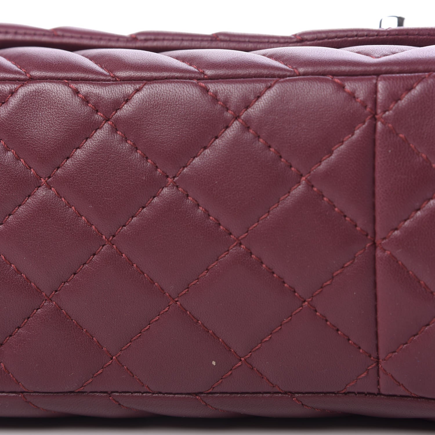 Chanel Lambskin Chevron Quilted Large Surpique Flap Dark Red 11 of 11