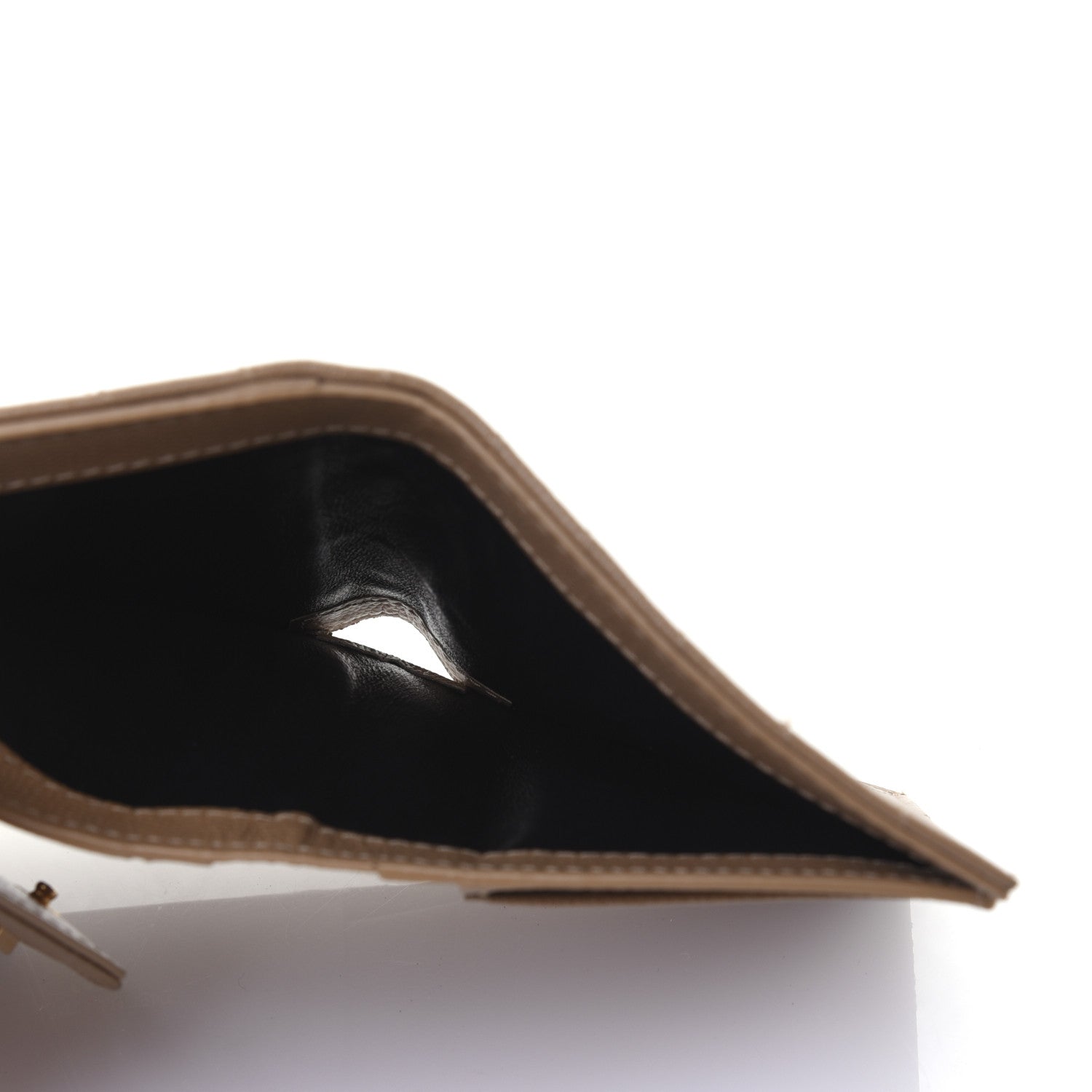 Saint Laurent Grain De Poudre Matelasse Chevron Monogram Compact Tri Fold Wallet Light Taupe 6 of 11