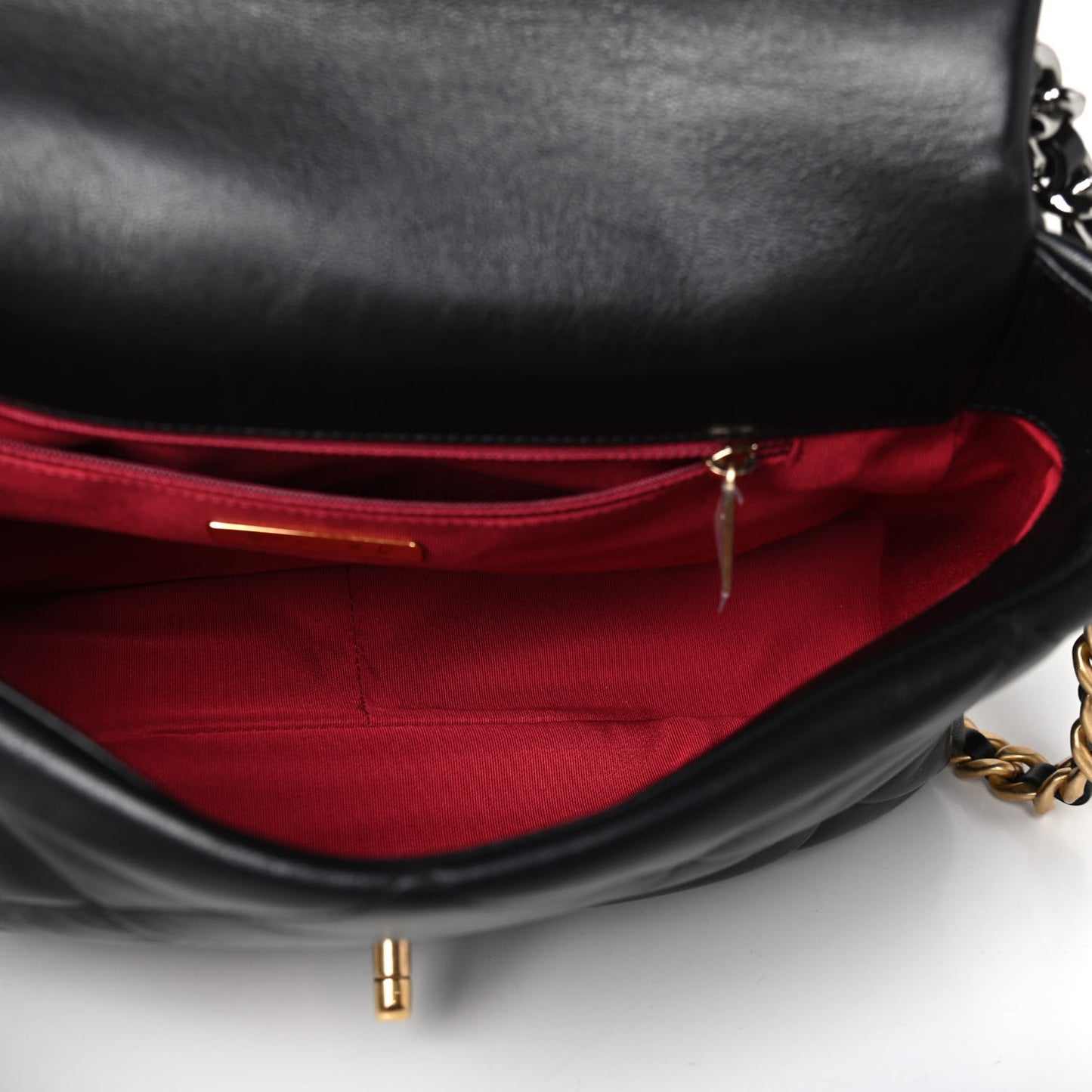 Goatskin Quilted Large Chanel 19 Flap Black