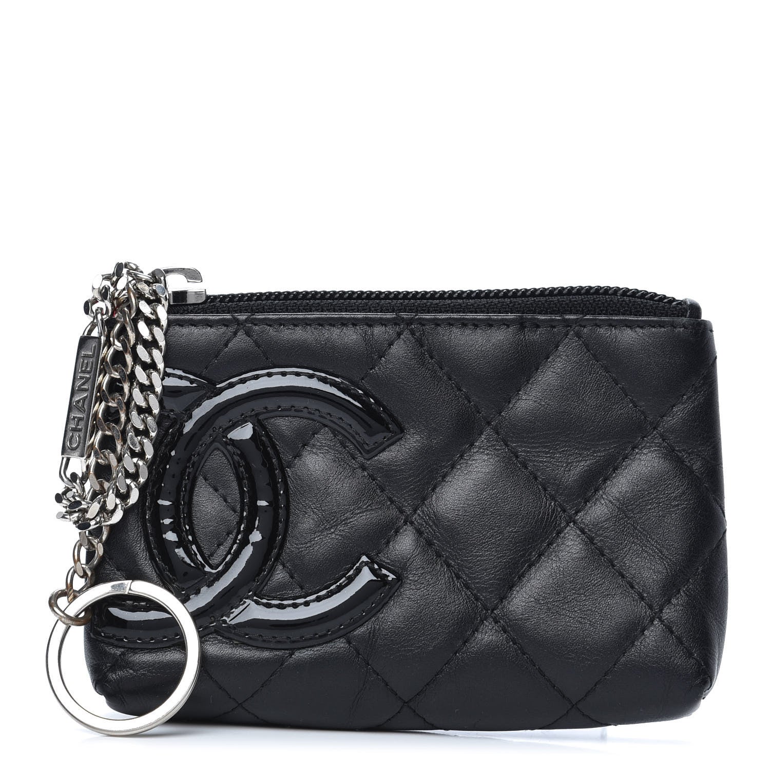Chanel Calfskin Quilted Cambon Key Pouch Black 1 of 7